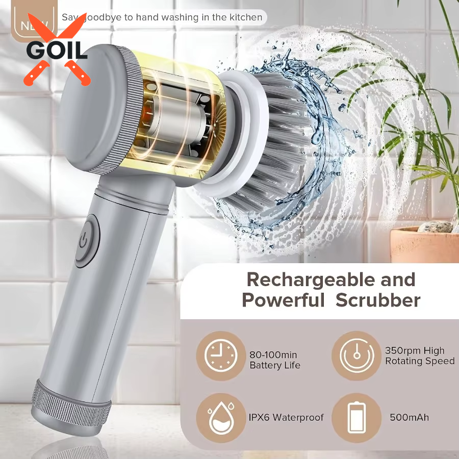 Powerful Cordless Brush Scrubber – Deep Clean Made Easy